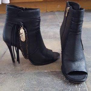 Coach Black Open Toe Booties